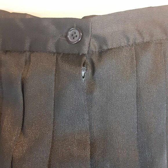 Vintage Via Sant Andrea Black Pleated High Waist Midi Skirt Size 10 - Picture 6 of 9